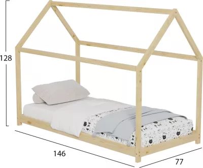 Krevat për fëmijë PEPE FH678.01 t.MONTESSORI DRU PISHË NATYRAL- 140x70cm