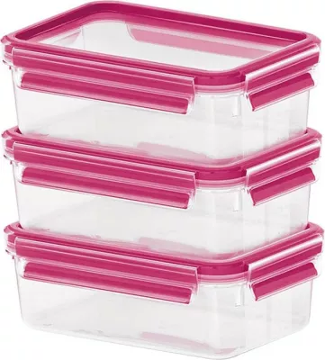 Set enësh plastike Emsa 515582 Clip & Close, transparent, kapak rozë