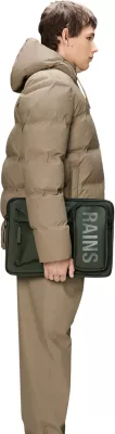 Çantë laptopi për meshkuj Rains Texe Laptop Case 15/16 W1, jeshile ulliri