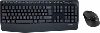 Tastierë + Maus pa kabllo Logitech MK345, nano receiver USB, 1000 DPI, gravurë Sllovene, e zezë, set