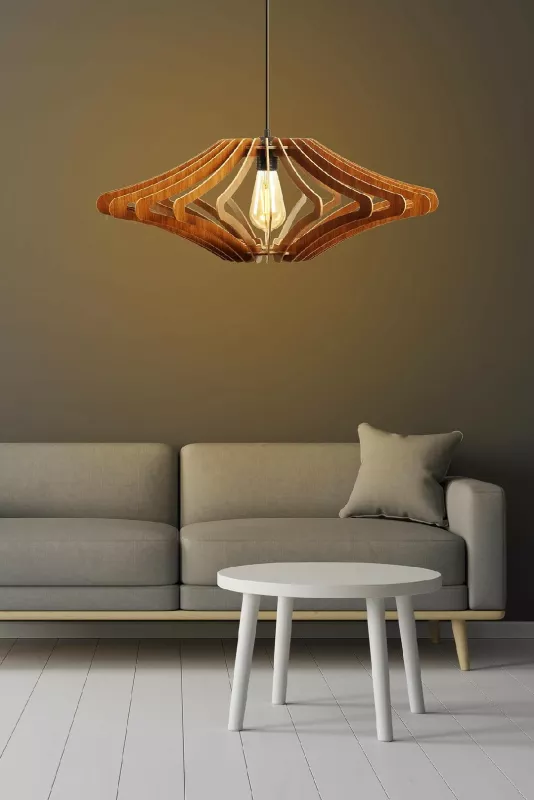 Llambë tavani Opviq, dizajn engjëlli, MDF, ngjyrë arre, 59cm