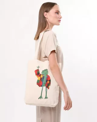 Tote bag Zoozie Bags, krem, 35x40x8cm, model me bretkosë