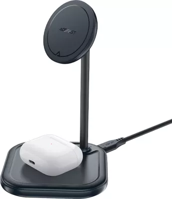Karikues wireless Acefast E6, 15W, MagSafe, për iPhone dhe AirPods, Gri