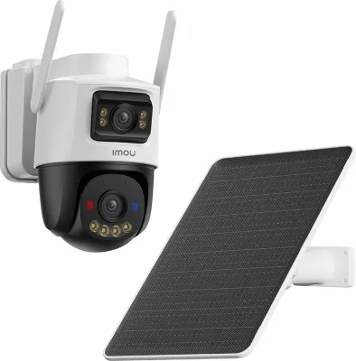 Kamerë IP e jashtme IMOU AOV Dual IPC-SA70F-10M0T2-EU 5MP+5MP WiFi 2.4/5GHz 4G me panel solar 8W, bardhë/zi, set