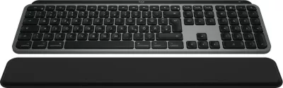 Komplet tastierë dhe maus Logitech MX Keys S për Mac, Pa kabllo, RF Wireless + Bluetooth, Ndërprerës çelësash gërshërë, QWERTZ, LED, Alumini, E zezë