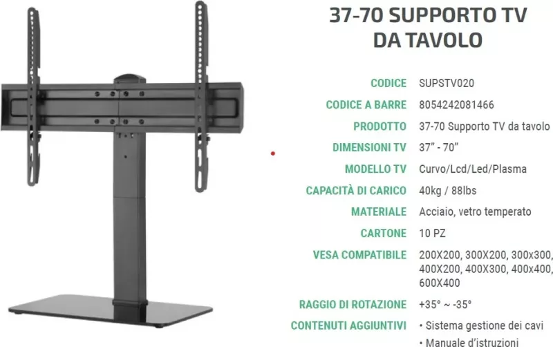 Mbajtës TV Superior Electronics SUPSTV020