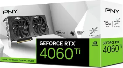 Kartelë grafike PNY RTX4060 Ti VERTO 16GB GDDR6, dy ventilatorë, e zezë