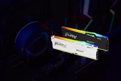 RAM Memorje Kingston FURY Beast 32GB DDR5 5600MT/s CL36 RGB bardhë