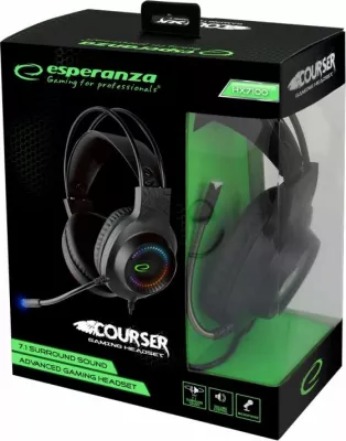 Kufje gaming Esperanza Courser EGH7100, të zeza