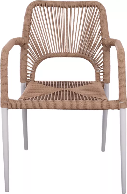 Karrige alumini e bardhë me litar PE bezhë FH5771.01 55Χ63Χ82 cm