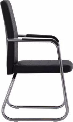 Karrige për konferenca FH1021.01 me krahë dhe PU të zezë 54x60x94 cm, set prej 4 copë
