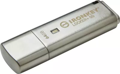 USB flash Kingston IronKey Locker+ 50 64GB, USB 3.2, encryption, hiri