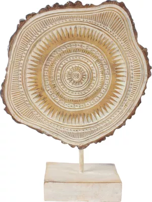 Dekor Nubia Totem, polirezine, bezhë-kafe, 24x9x32cm