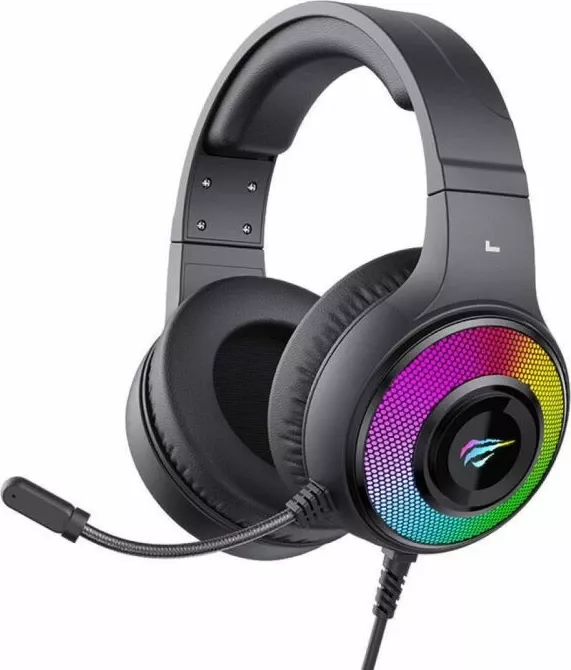 Kufje gaming HAVIT Gamenote HV-H2042D, RGB LED, 50mm, me mikrofon, 2x 3.5mm + USB, të zeza