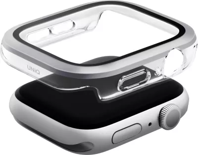Mbështjellës UNIQ Voute për Apple Watch Series 10, 42mm, xham i temperuar, argjendtë