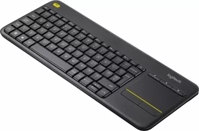 Tastierë pa tela Logitech K400 Plus 920-007145 me touchpad, US INTL, e zezë