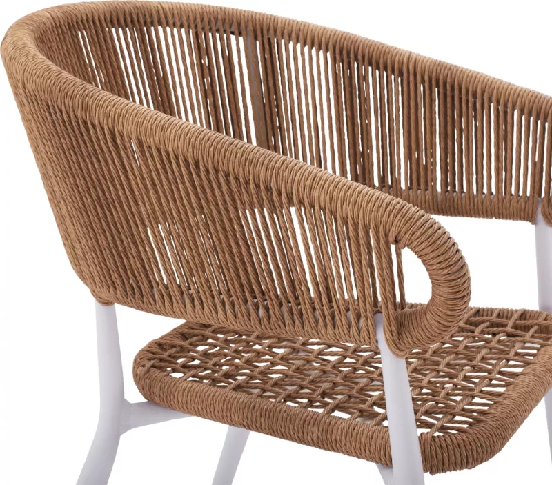 Karrige e bardhë alumini EULO me ratan sintetik bezhë FH5783.02 56x60x78H cm