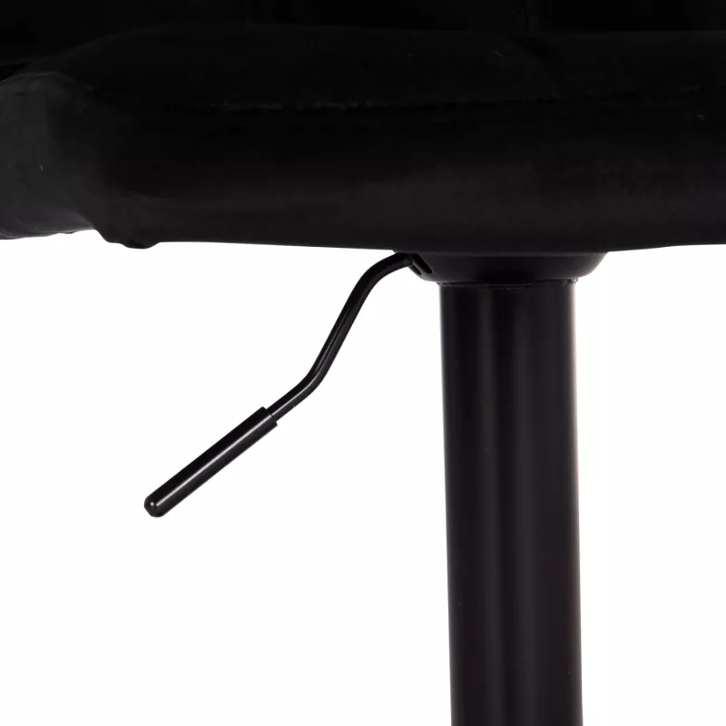Karrige për bar rrotulluese DIANA, kadife e zezë, metal mat, 44x52x109cm, set prej 2 copë
