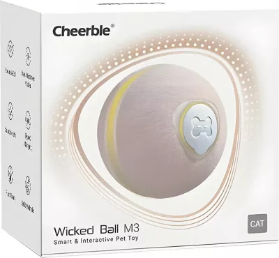 Lodër interaktive për mace Cheerble Wicked Ball M3, bezhë