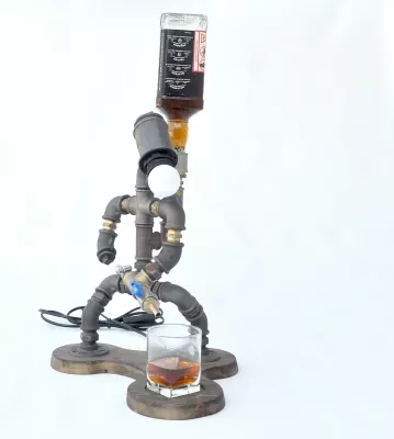 Dispenser për pije, Skye Decor, DSP006, ngjyrë arre dhe e zezë