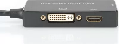Kabllo konvertues Digitus mDP në DVI/HDMI/VGA, 0.2m, i zi