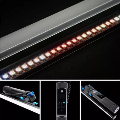 Shkop drite LED Fotorgear Magilight GH-02, 144 RGB LED, 800 lm, 100 cm, IPX4, bateri të rikarikueshme, e zezë