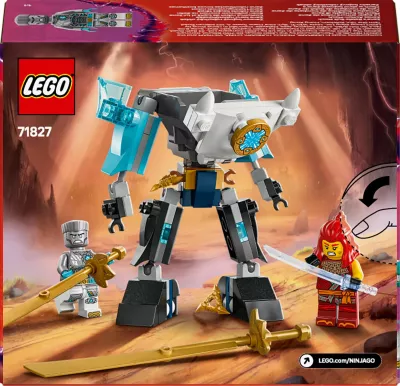 Set LEGO NINJAGO Mech në armaturë beteje të Zane 71827, 92 copë