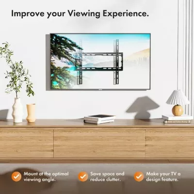 Mbajtëse muri fikse për TV VONHAUS 3000817, 32-55\", deri 35kg, VESA max 400x400, e zezë