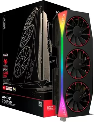 Kartë grafike XFX Mercury Radeon RX 9070 XT OC Magnetic Air Edition 16GB GDDR6 RGB, HDMI + 3xDP, e zezë