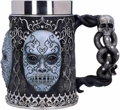 Krigllë koleksionuese NEMESIS NOW Harry Potter Death Eater, rezinë/çelik inox, insert i heqshëm, e zezë/gri