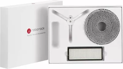 Set pjesë këmbimi Roborock QRevo S / QRevo MaxV / QRevo Pro, 1x filtër HEPA + 2x mopa rrotullues + 1x furçë anësore, e bardhë