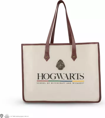 Çantë blerjesh Cinereplicas Harry Potter Hogwarts 45×35×10 cm kanavacë, krem/kafe