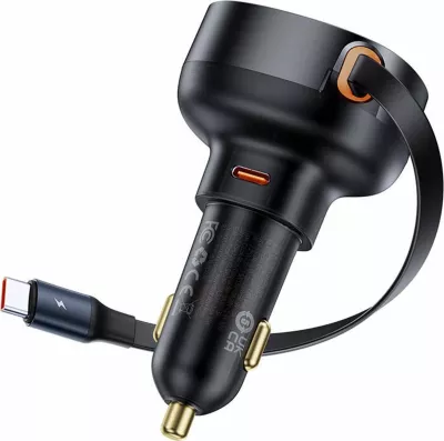 Karikues veture Baseus Enjoyment Pro C00057802111-01, USB-C 60W, kabllë e tërheqshme 0.7 m, i zi