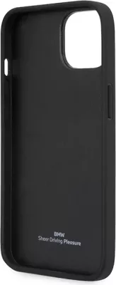 Mbështjellës BMW Leather Quilted për iPhone 14 6.1", i zi