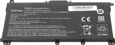 Bateri laptopi Mitsu për HP Pavilion 14 15, 3400 mAh, 11.55V, e zezë