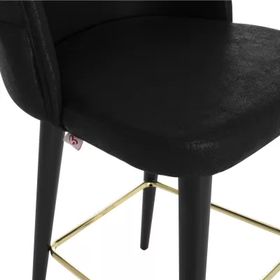 Karrige për bar profesionale MARCELLO FH9280.14, lëkurë nubuck, dru, e zezë, 50x58x100H cm