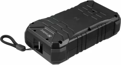 Powerbank Sandberg Survivor 420-99, 27000 mAh, PD 65W, IP66, wireless 15W, e zezë/gri, set me karabiner + kabllo USB-C