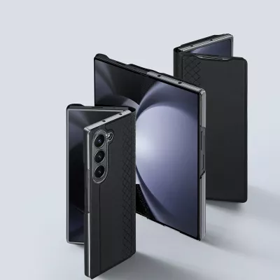 Mbështjellës Dux Ducis Brill për Samsung Galaxy Z Fold 6, me kapëse magnetike, xhep për kartë, eko-lëkurë, i zi