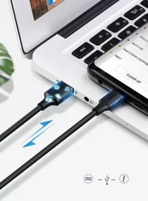 Kablë USB-A në USB-C Ugreen 54452 3 m 3A USB 2.0, e zezë