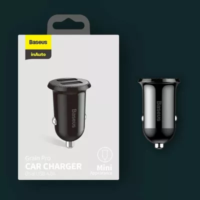 Karikues veture Baseus Grain Pro 2x USB-A 24W 4.8A 12/24V, i zi