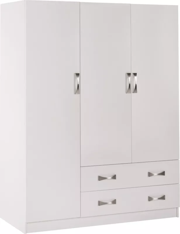 Dollap 3-fletësh CARLY FH384.05 me 2 sirtarë ngjyrë e bardhë 150x55x180H cm