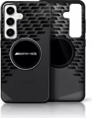 Mbështjellës AMG Transparent Rhombs MagSafe për Samsung Galaxy S25, i zi