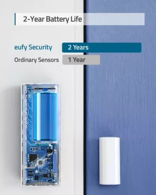 sensor dere dhe dritare Anker Eufy Security T89000D4, jetë baterie deri 2 vjet, i bardhë, set 2 copë