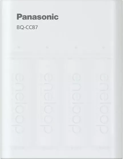 Karikues baterish Panasonic Eneloop Smartplus BQ-CC87 me 4x AA 2000 mAh, Bardhë