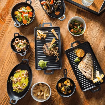 enë shërbimi melamine mini rrumbullake, Fine Dine Little Chef, 150x115x37 mm, e zezë