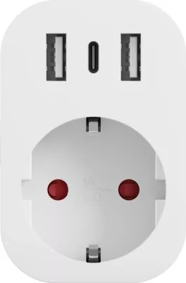 Priza inteligjente Tesla TSL-SPL-SP300-3USB, me 3 USB, e bardhë