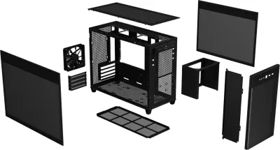 Kasë ASUS AP201 PRIME TG Mini Tower e Zezë