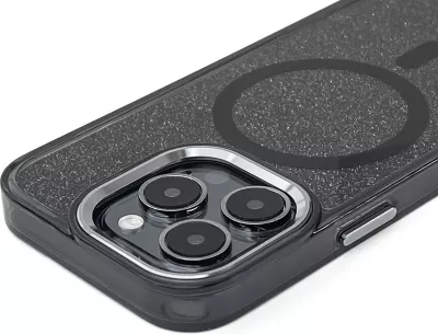 Mbështjellës Hurtel Glitter Case MagSafe për iPhone 16 Pro Max, i zi me shkëlqim