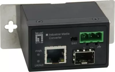 Konvertues mediash LevelOne RJ45 në SFP, Ethernet i shpejtë, i zi