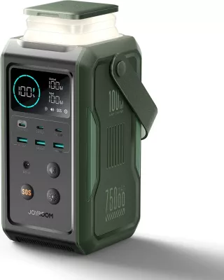 powerbank Joyroom JR-PBF10 75000mAh 100W 3x USB-C 3x USB-A me elektrik palosës dhe dorezë, e gjelbër